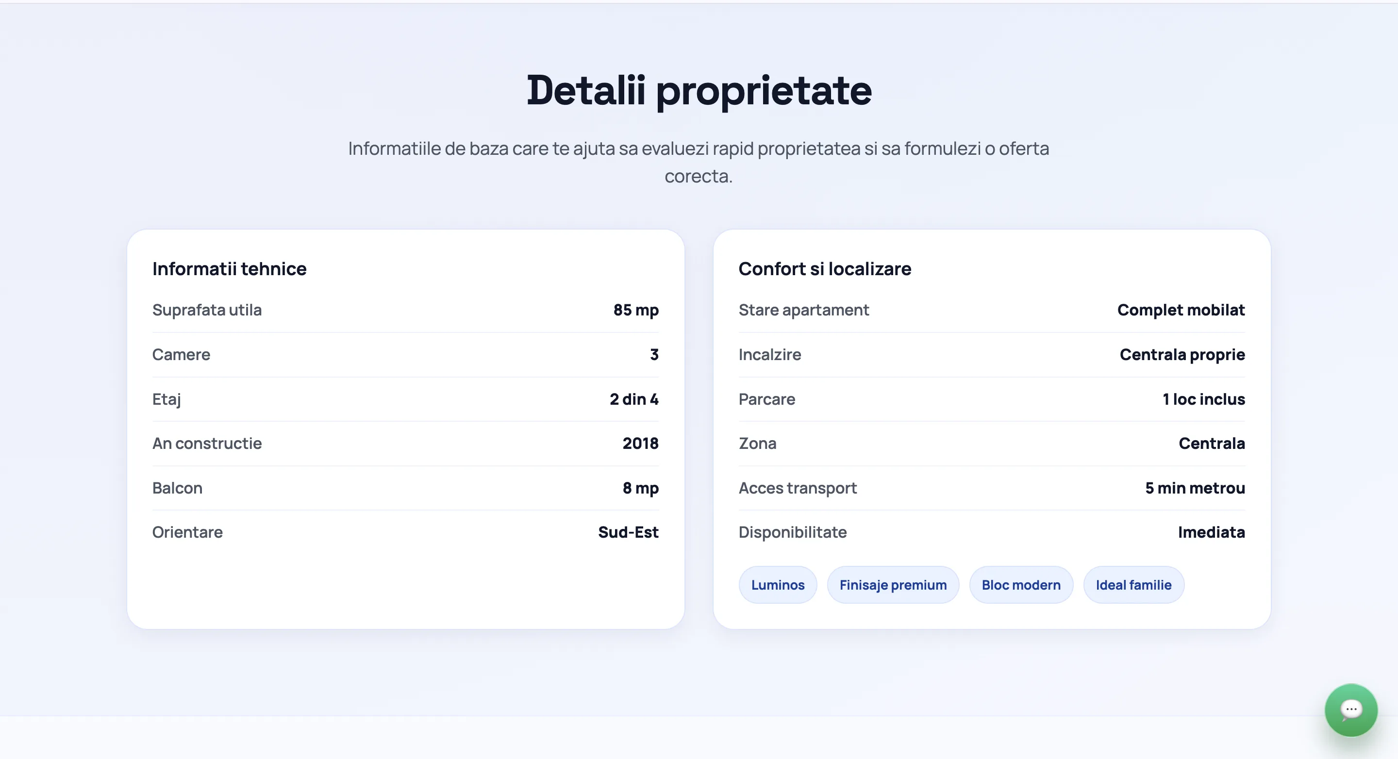 Formular de trimitere oferta in template de ofertare multipla ImoBid